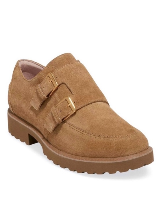Cole Haan Shoes - NWOB Cole Haan Greenwich Monk Strap Golden Toffee Suede Loafers Size 9.5B